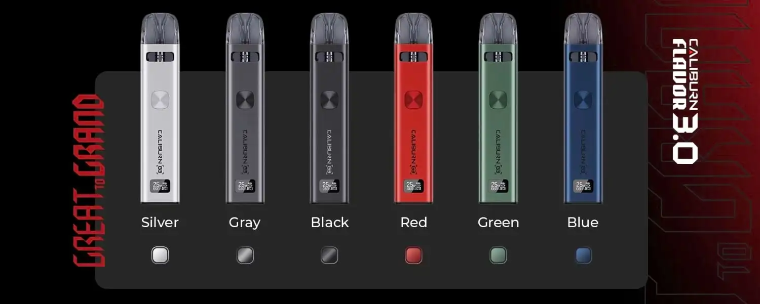 uwell caliburn G3 pod vape kit colours