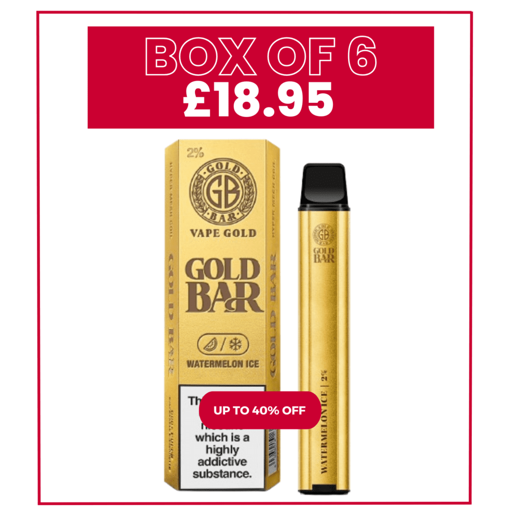 Gold Bar 600 Puffs Vape box of 6