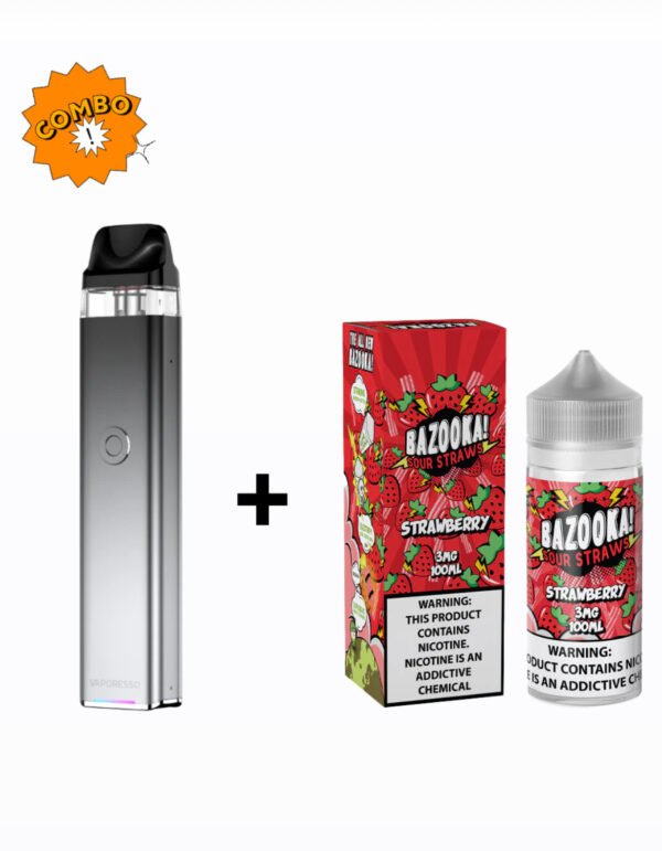 Vaporesso XROS 3 Vape Kit + Bazooka Sour Straws 100ml E-Liquid Combo Deal