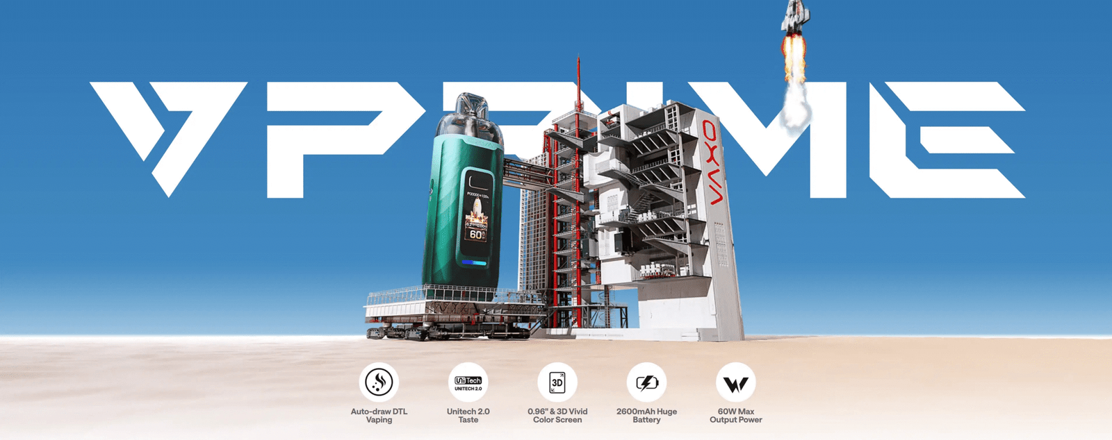 OXVA VPrime Pod Kit – 60W All-Day Vaping with Auto-Draw DTL & MTL