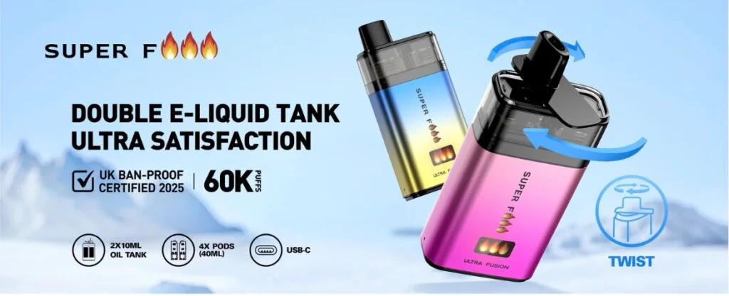 Crystal Fire Ultra Fusion 60K Puffs Prefilled Kit: Dual Flavour Powerhouse Redefining Disposable Vaping